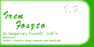 iren foszto business card